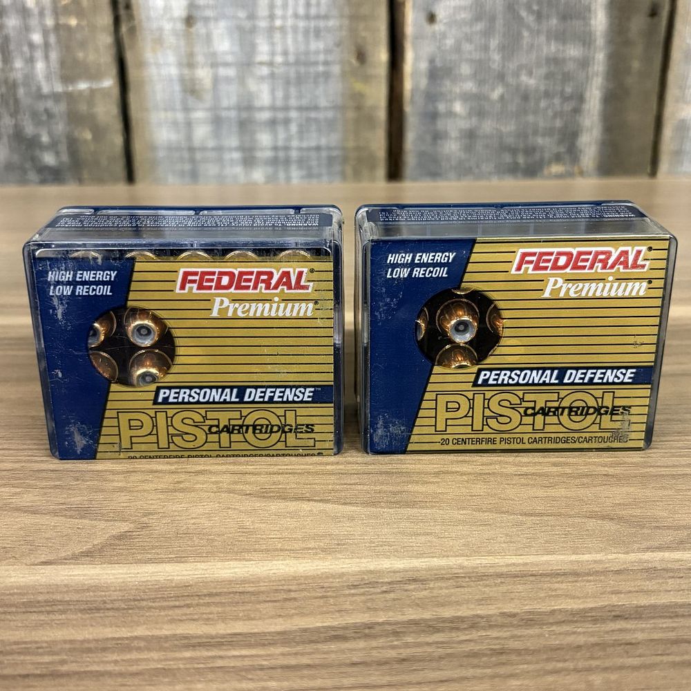 Lot 511: A Pair of Boxes of Federal Premium Personal Defense 45 Auto Ammunition