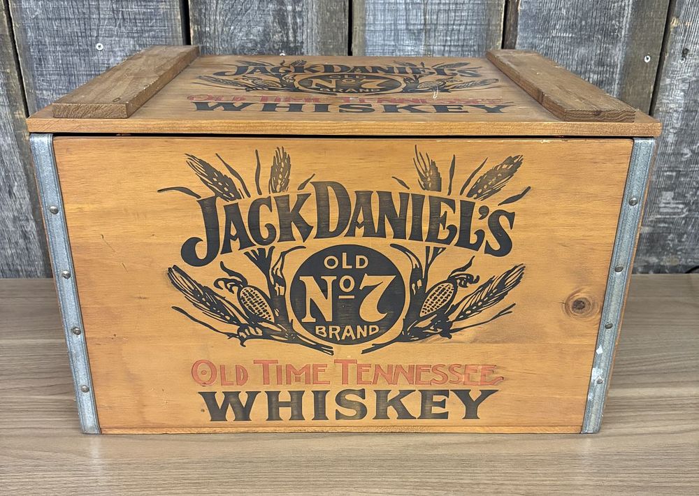 Lot 532: Jack Daniel's Wooden Storage Crate with Hinged Lid