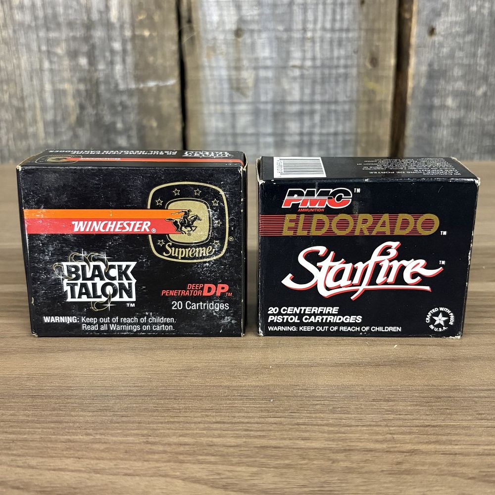 Lot 557: Two Boxes of Winchester and PMC Eldorado Starfire .40 Smith and Wesson Pistol Cartridges