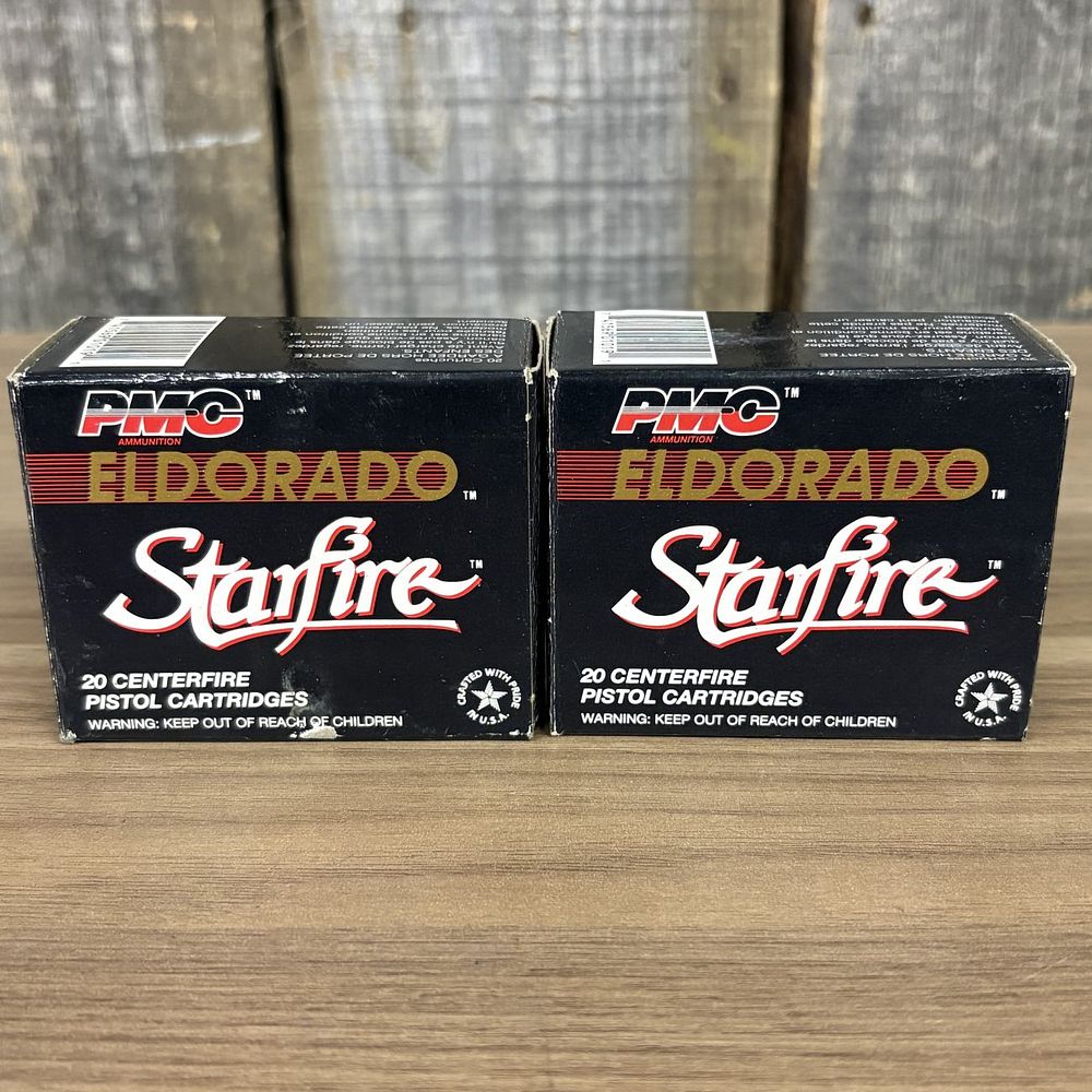 Lot 558: A Pair of PMC Eldorado Starfire .40 Smith and Wesson Ammunition Boxes