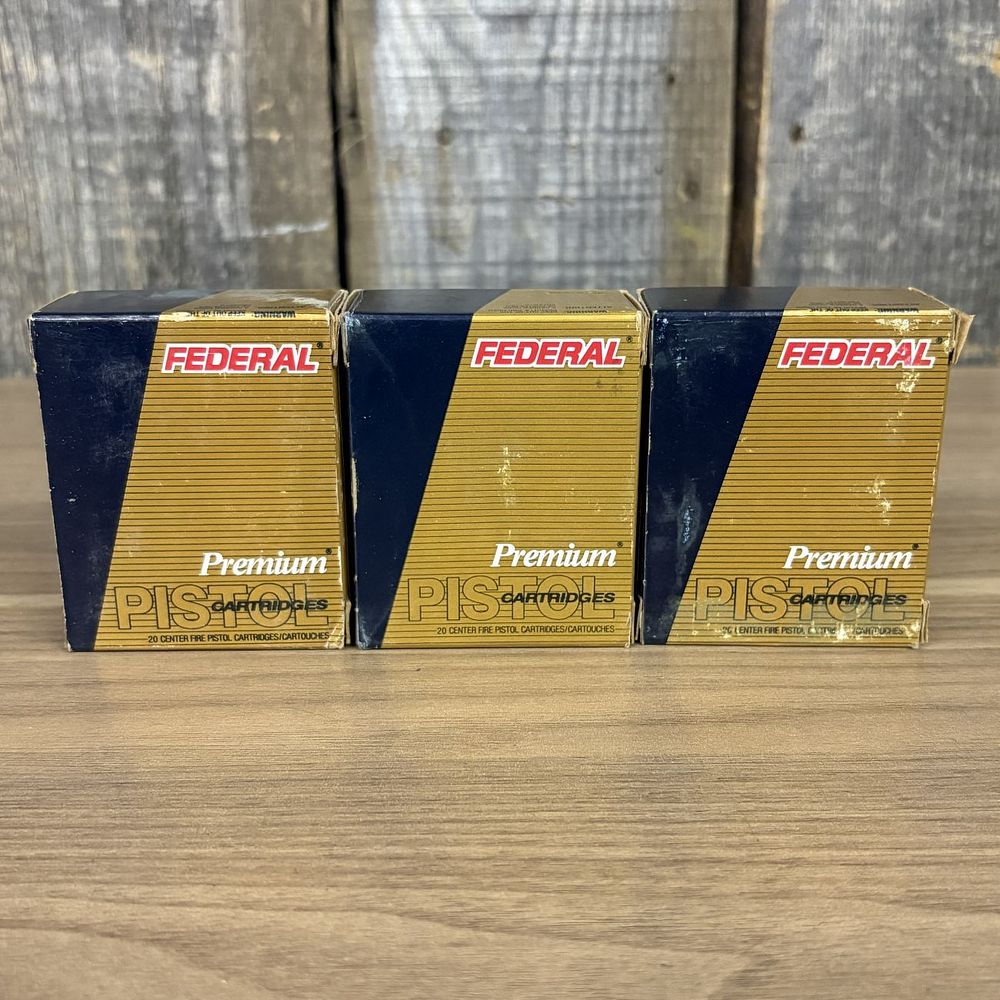 Lot 561: A Trio of Federal Premium 40 S&W 155 Grain Hydra-Shok Jacketed Hollow Point Ammunition Boxes