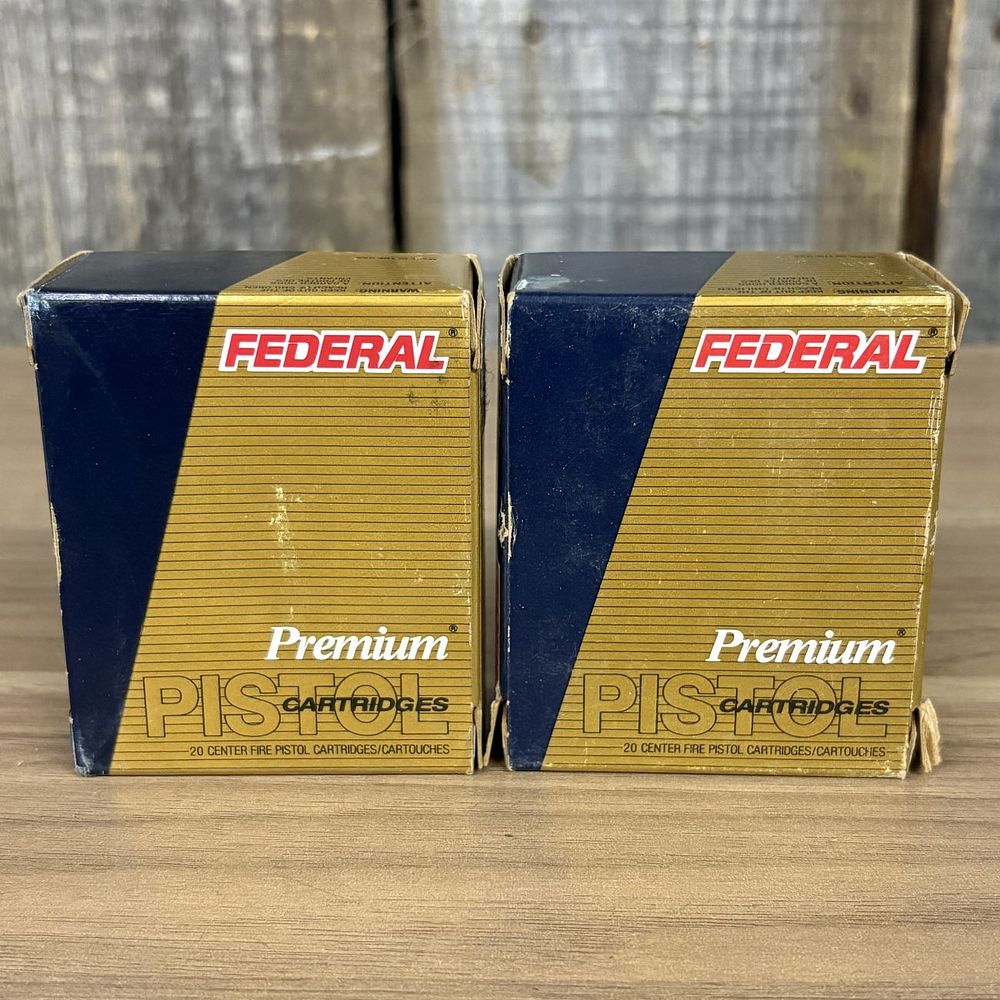 Lot 562: A Pair of Federal Premium 40 S&W Hydra-Shok Ammunition Boxes
