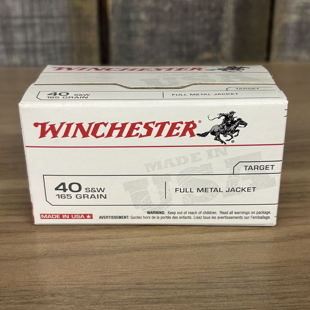 Lot 564: Winchester 40 S&W 165 Grain Full Metal Jacket Ammunition 100 Round Value Pack