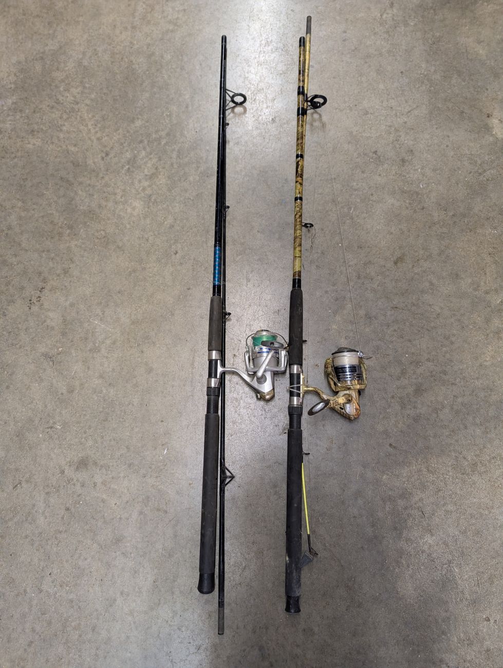 Lot 738: Two Two-Piece Heavy Duty Spinning Rod and Reel Combos