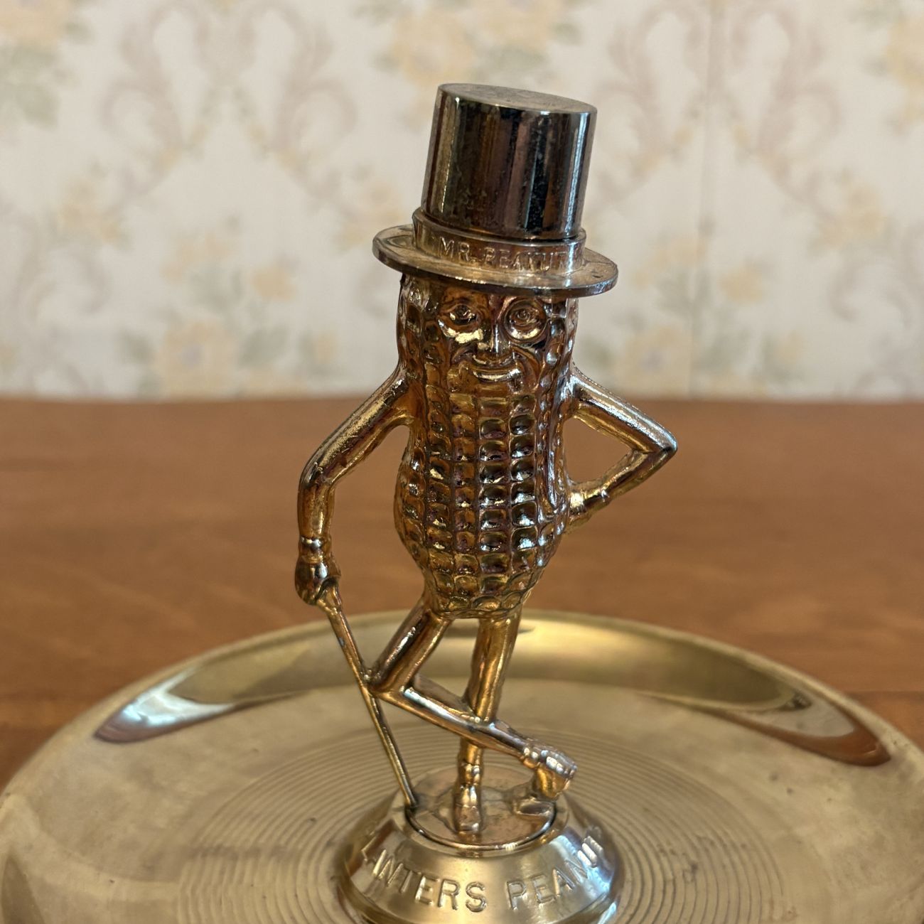 Planters Peanuts Mr. Peanut Gold-Tone Metal Figural Nut Dish