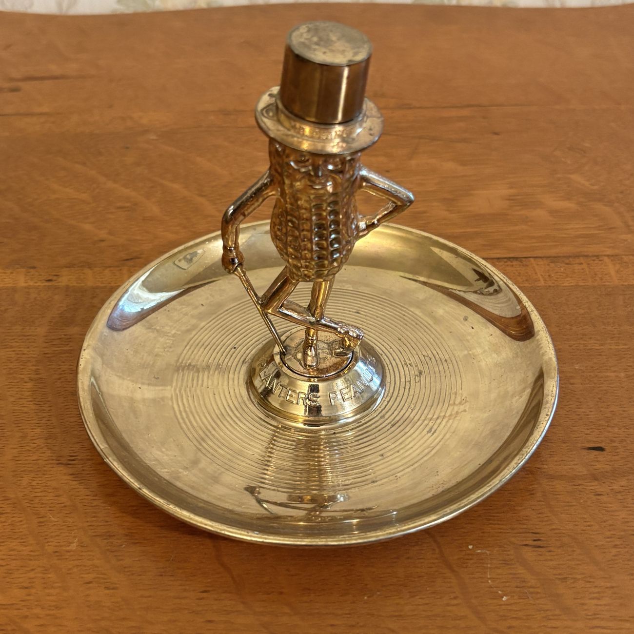 Planters Peanuts Mr. Peanut Gold-Tone Metal Figural Nut Dish