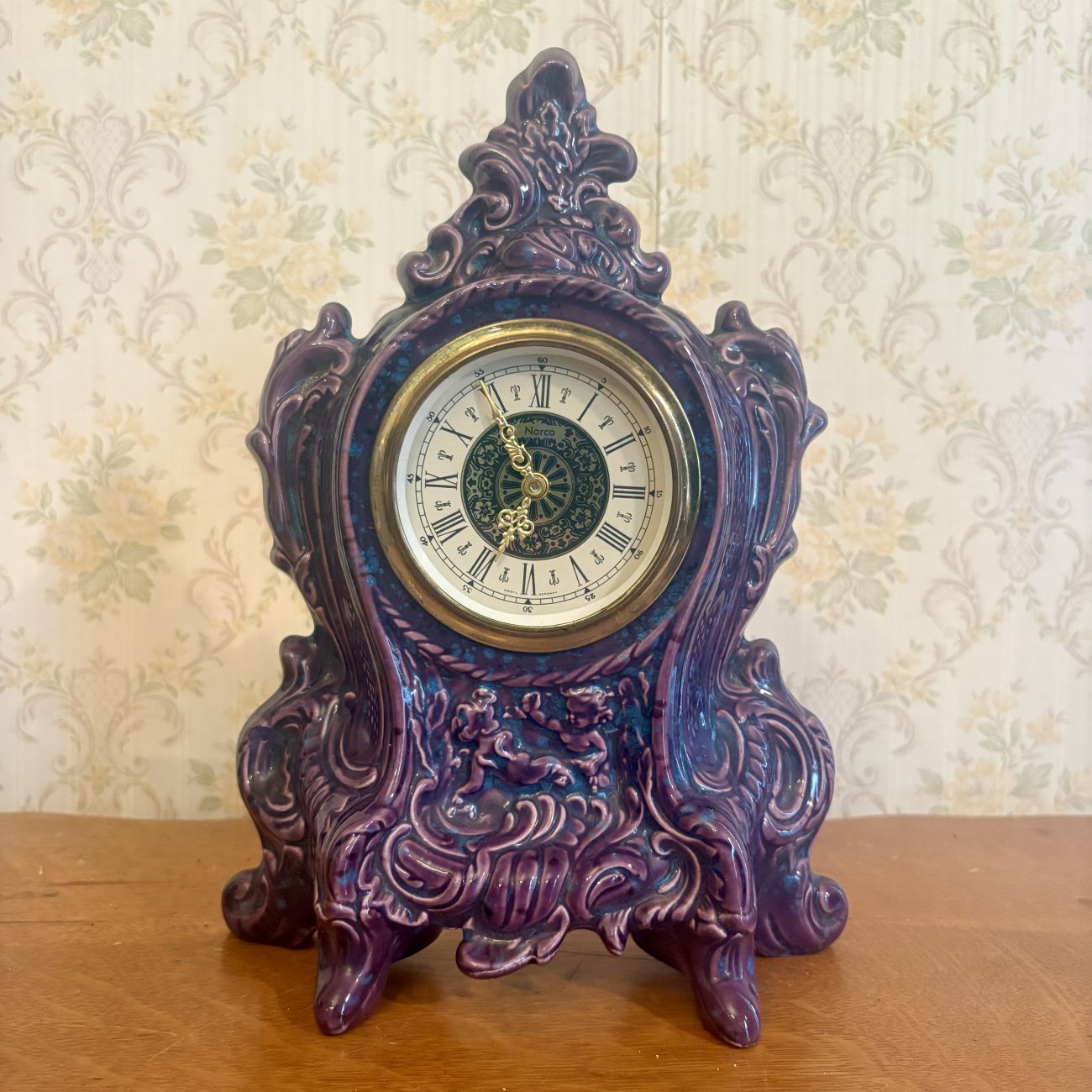 Narco West German Ceramic Mantel Clock