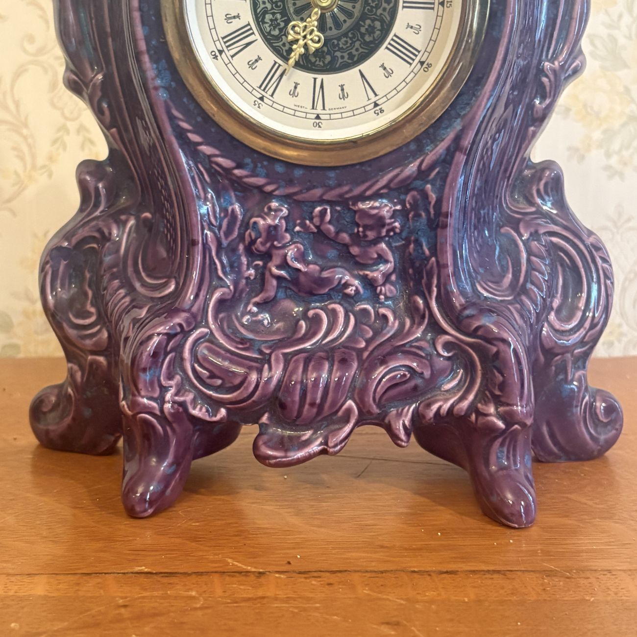 Narco West German Ceramic Mantel Clock