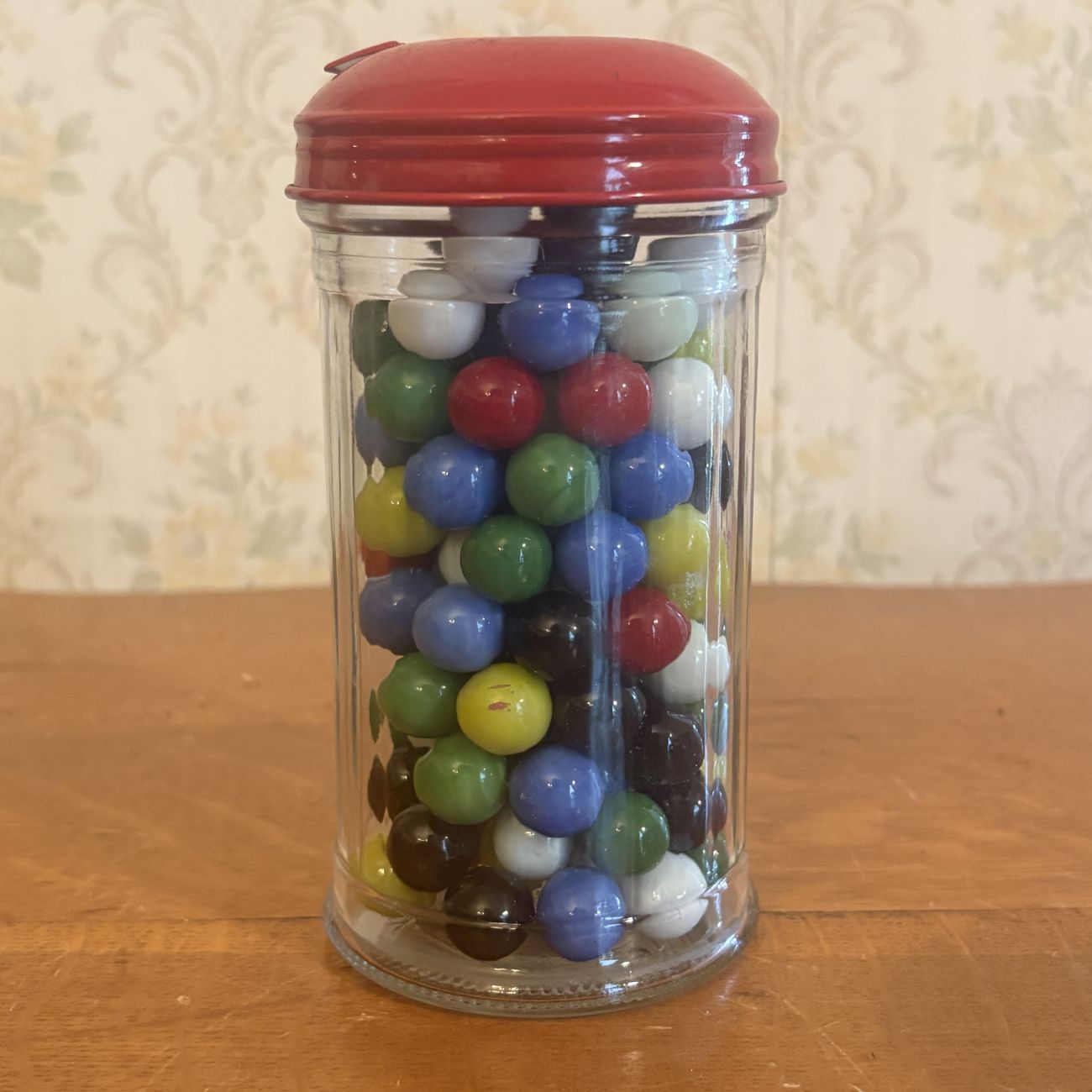 Coca-Cola Glass Marble Dispenser Jar with Assorted Glass Marbles