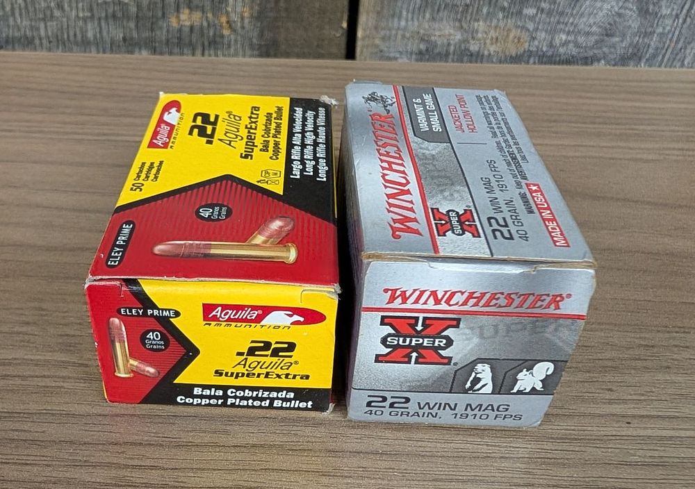 Lot 198: A Lot of Two Boxes of Winchester and Aguila Rimfire Ammunition .22 LR and .22 WMR