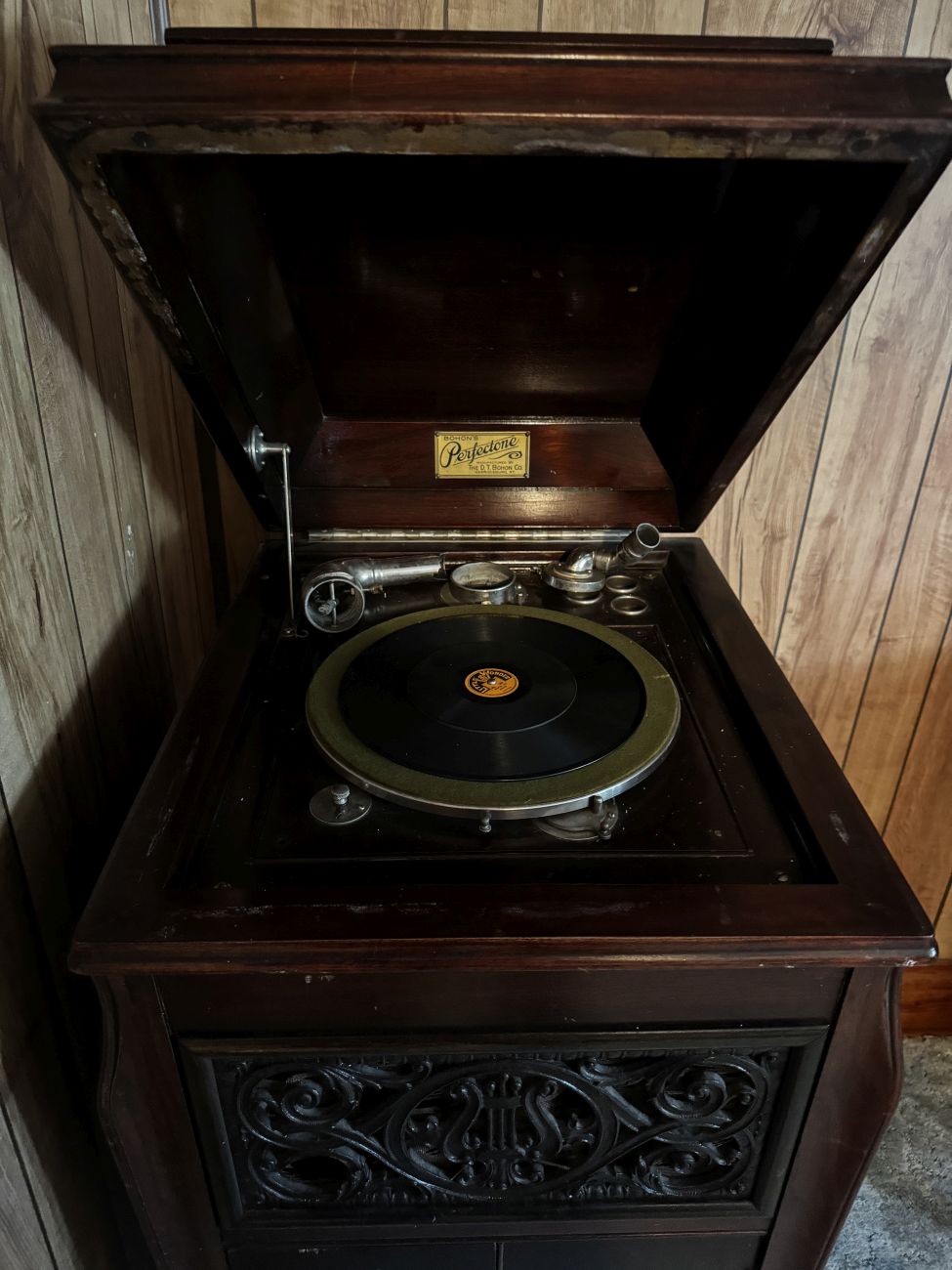 Bohon's Perfectone Wind-Up Floor Model Phonograph