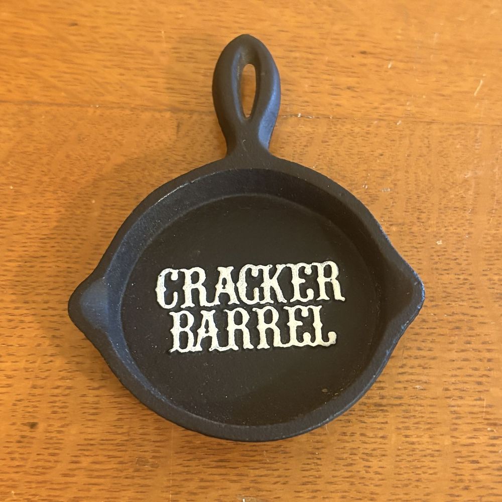 Lot 291: Cracker Barrel Miniature Cast Iron Skillet Advertising Collectible