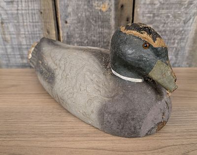 Carry-Lite Duck Decoy Blue-Winged Teal Drake. A molded wood pulp and fiber composition duck 