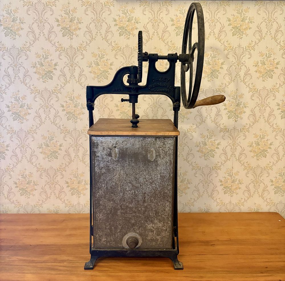 Lot 324: Dazey Churn and Manufacturing Company Model 330B Cast Iron and Galvanized Metal Floor Butter Churn