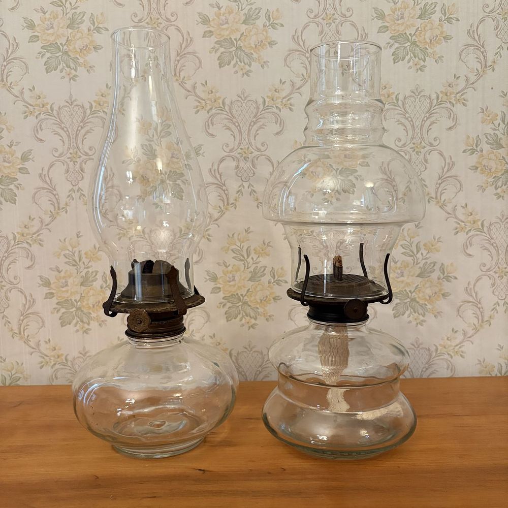 Lot 332: Two Glass Table Kerosene Lamps Including Marklaid Ltd Example