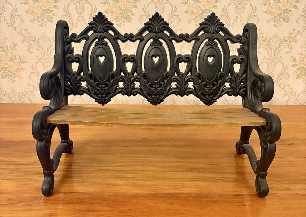 Lot 393: Vintage 1978 Burwood Products Company Miniature Victorian Style Garden Bench