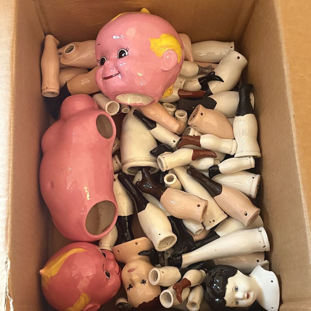 Lot 465: A Collection of Glazed and Bisque Porcelain Doll Components
