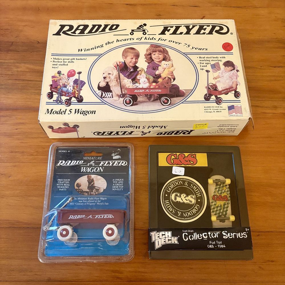 Lot 531: Three Radio Flyer and Tech Deck Miniature and Model Toys