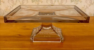 Antique Clark's Teaberry Gum Pressed Glass Pedestal Display Stand. A promotional countertop 