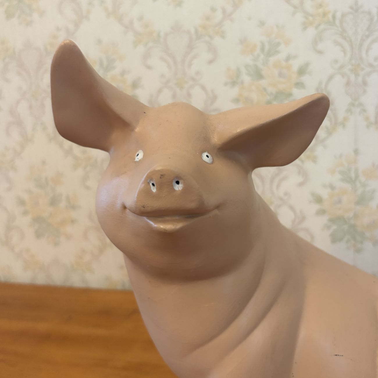 Large Ceramic Seated Pig Figurine