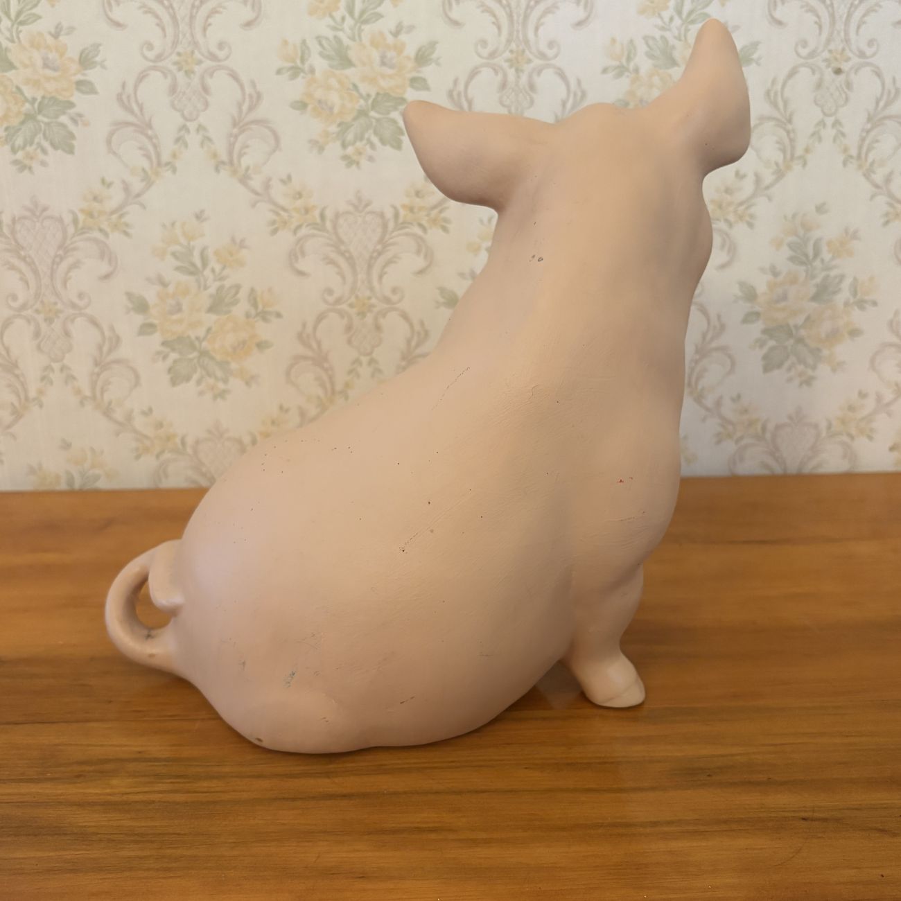 Large Ceramic Seated Pig Figurine