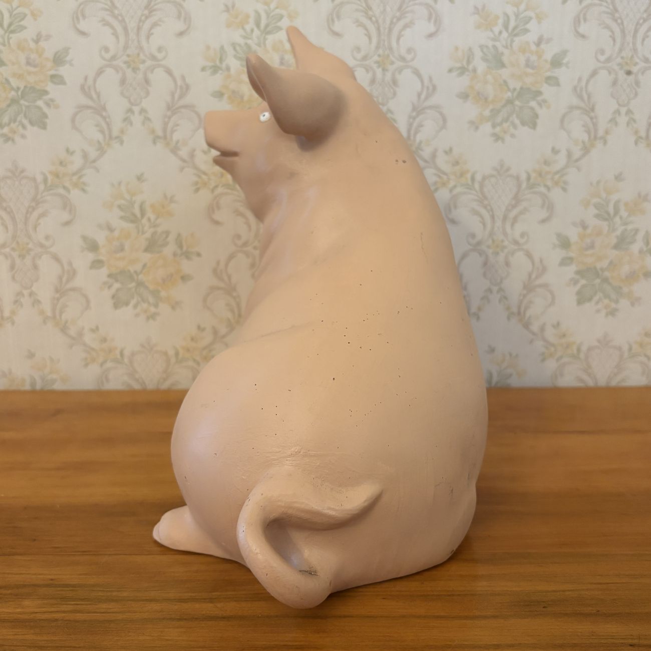 Large Ceramic Seated Pig Figurine