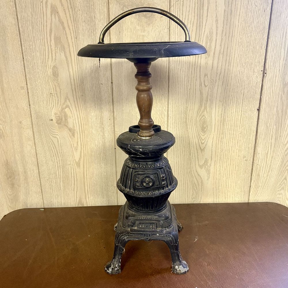 Lot 698: Vintage Metal Potbelly Stove Smoking Stand