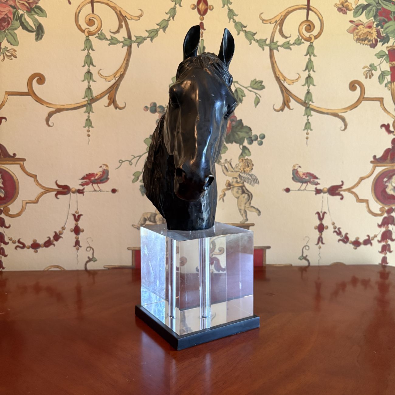 Equine Bust Bronze Sculpture on Acrylic Base