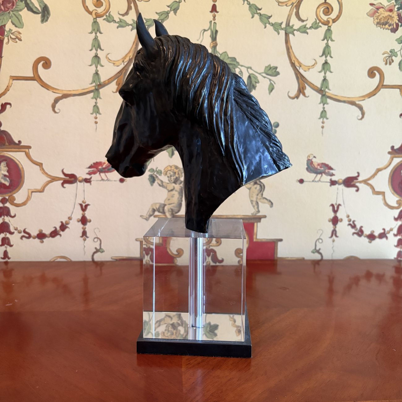 Equine Bust Bronze Sculpture on Acrylic Base