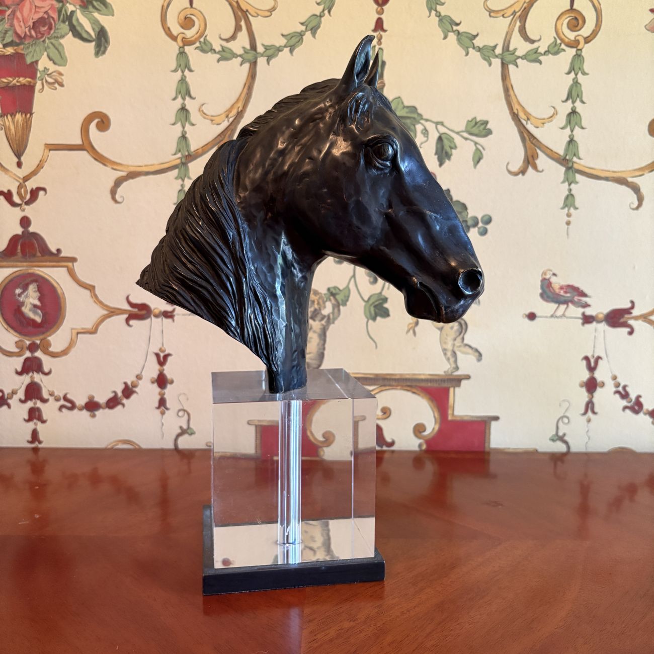 Equine Bust Bronze Sculpture on Acrylic Base