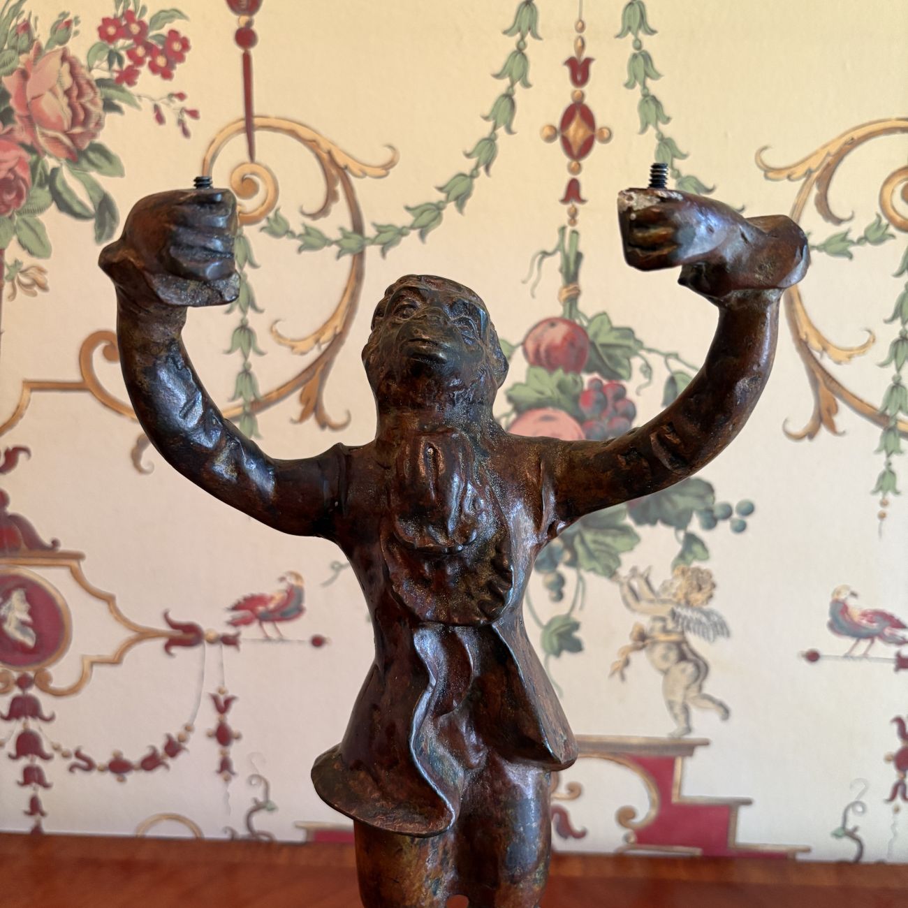 Singerie Style Cast Metal Monkey Candelabra Base