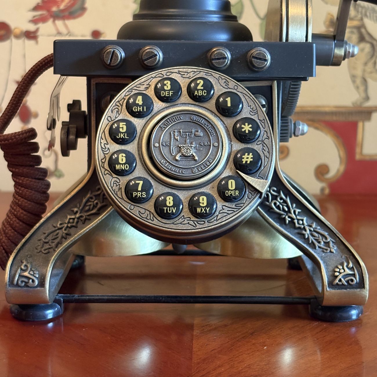 Reproduction Skeletal Eiffel Tower Style Push Button Telephone