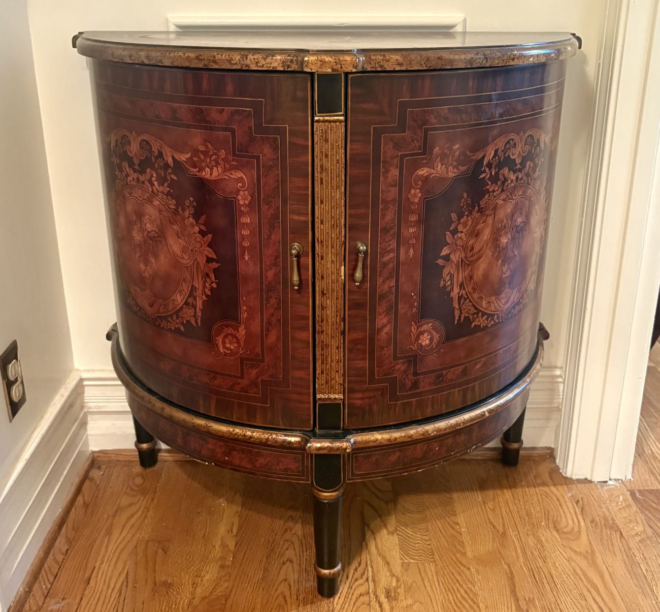 Decorative Crafts Inc. Neoclassical Style Demi-Lune Commode