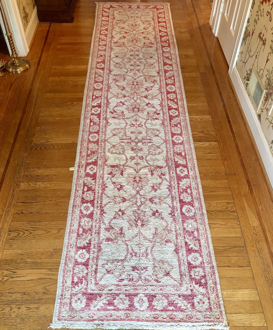 Hand Knotted Wool Runner in Oushak Style