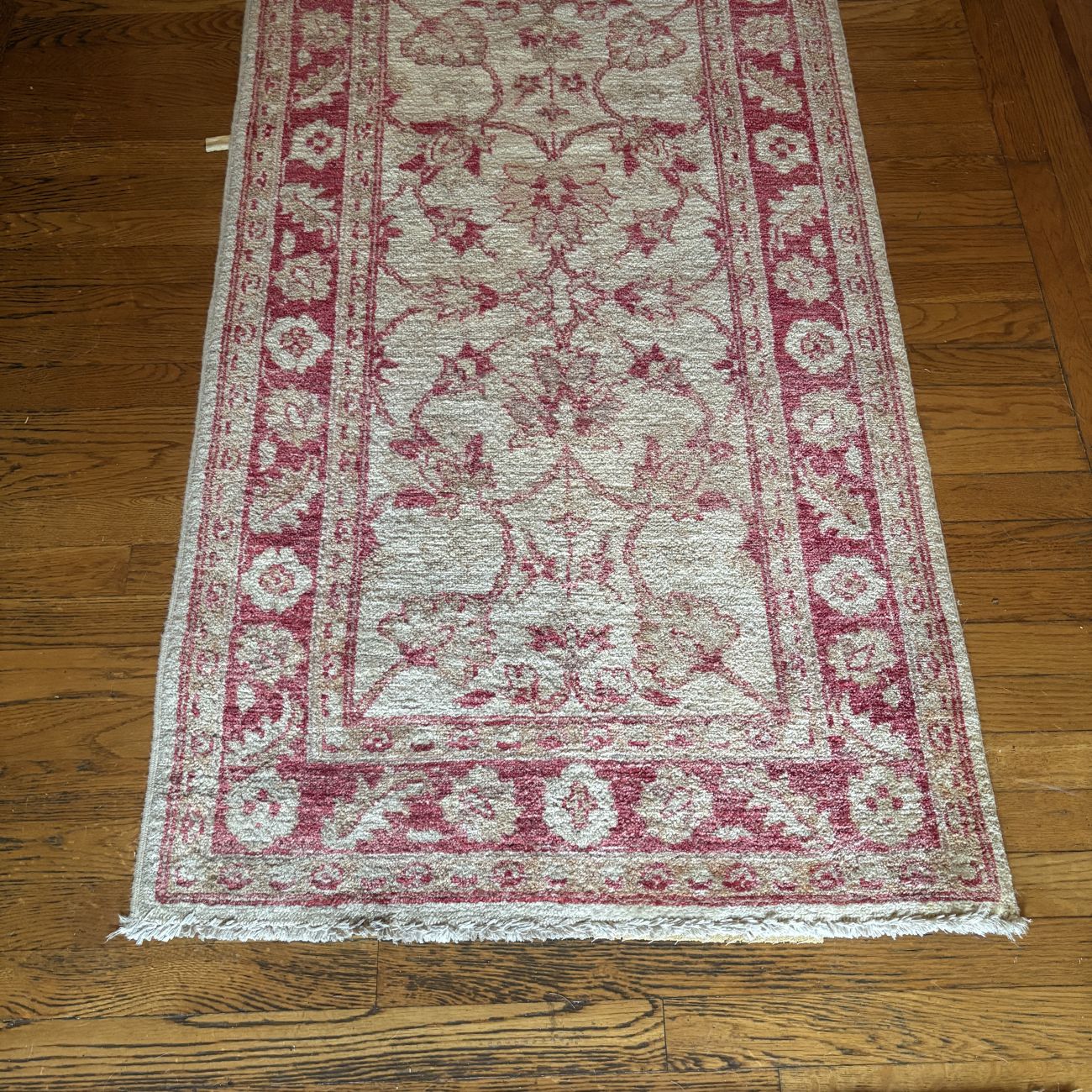 Hand Knotted Wool Runner in Oushak Style