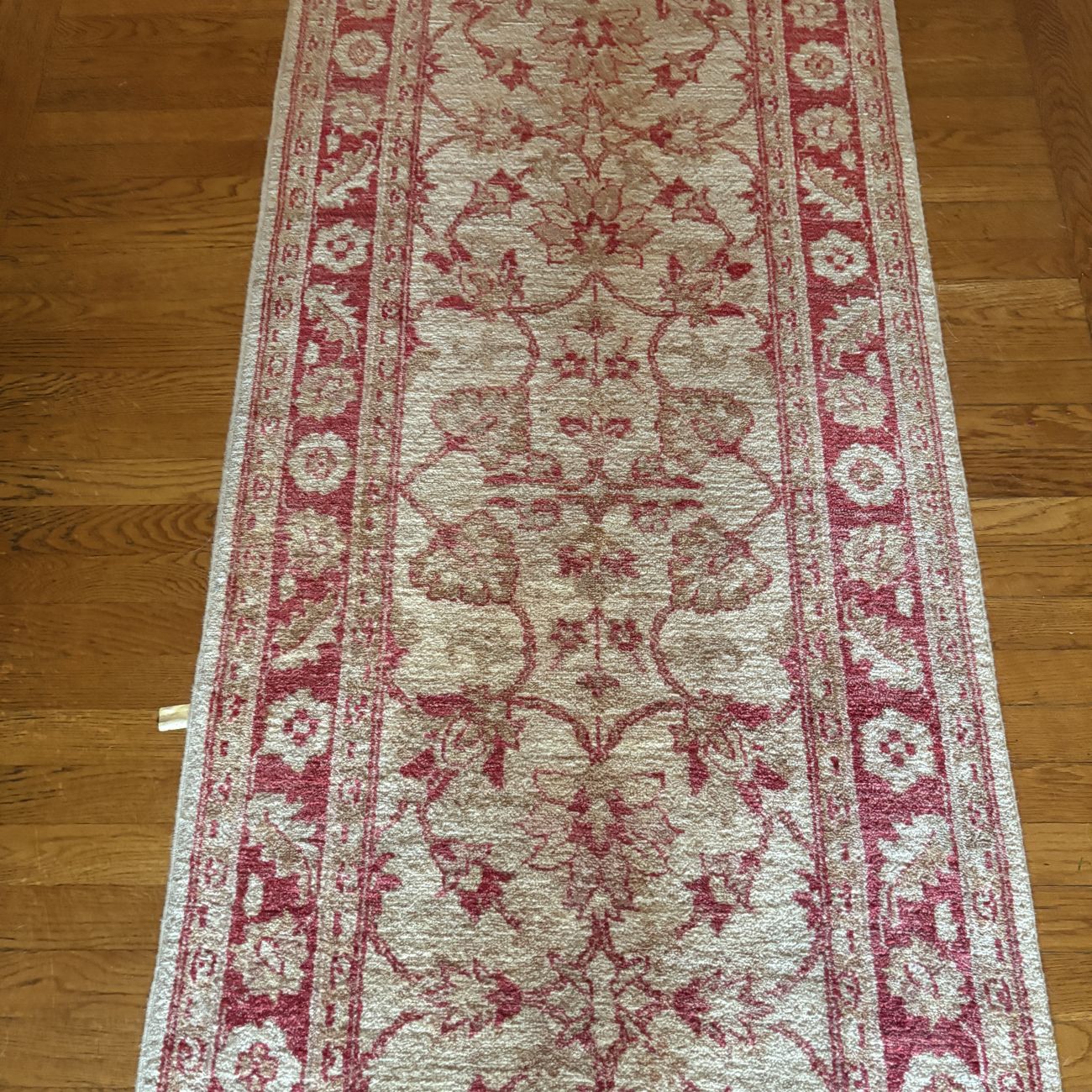 Hand Knotted Wool Runner in Oushak Style