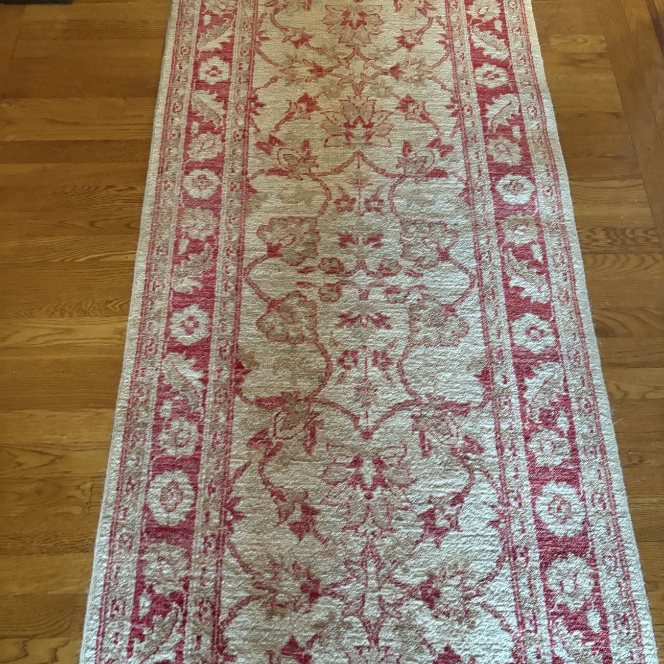 Hand Knotted Wool Runner in Oushak Style
