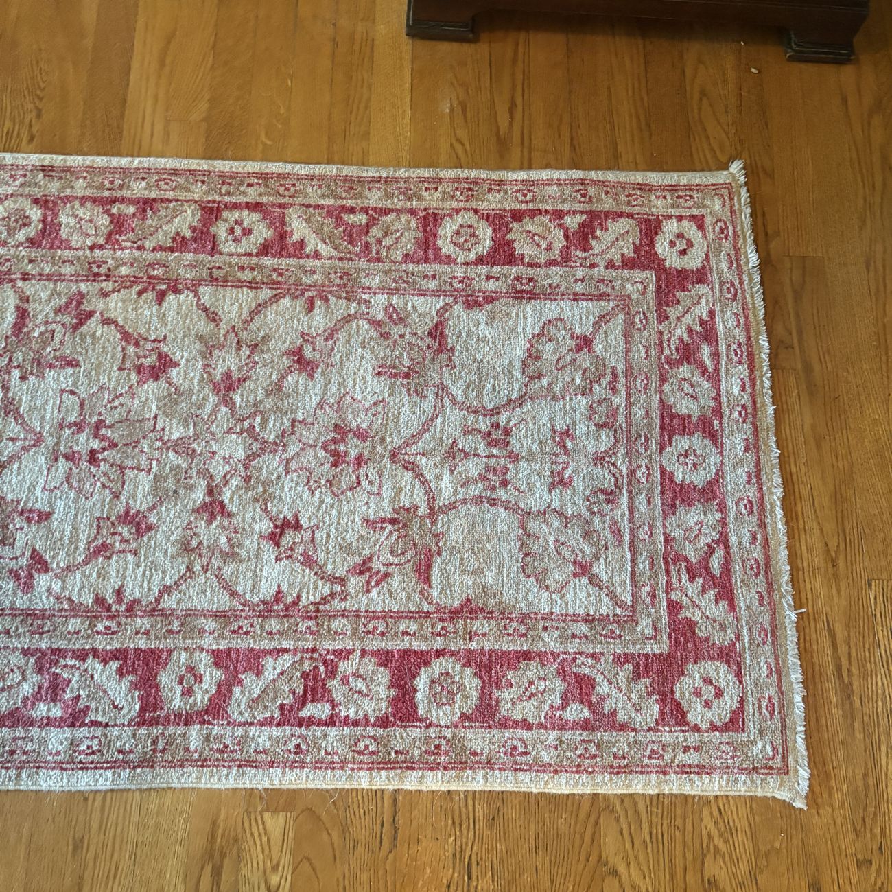 Hand Knotted Wool Runner in Oushak Style