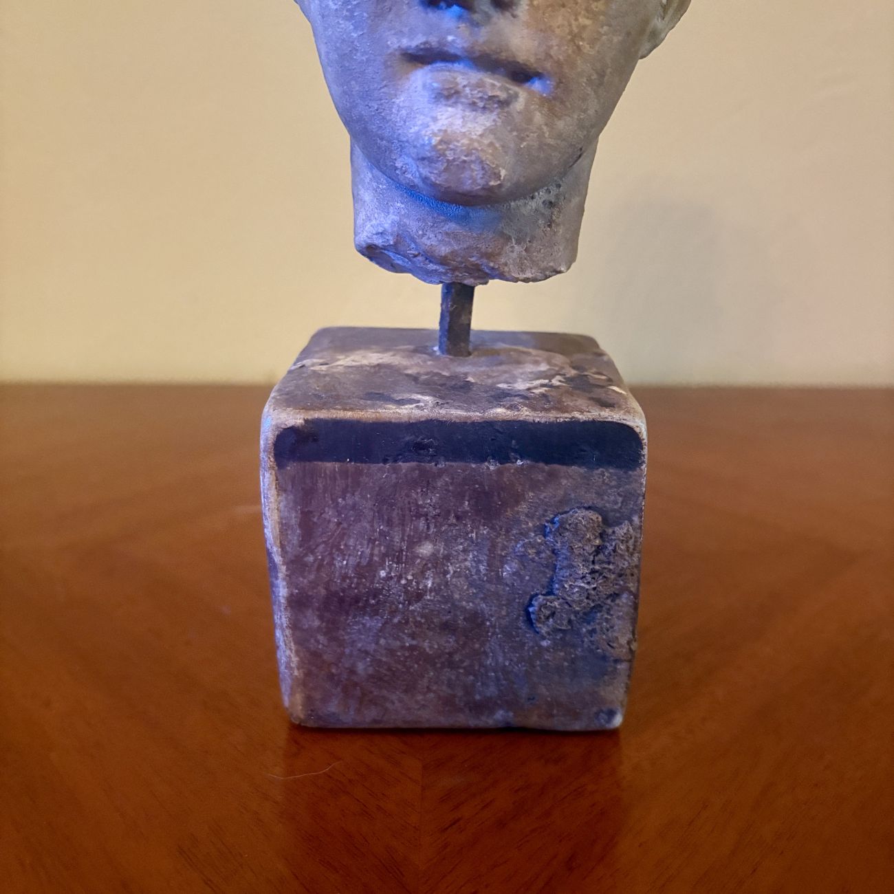 Classical Style Cast Composite Male Head Bust on Plinth