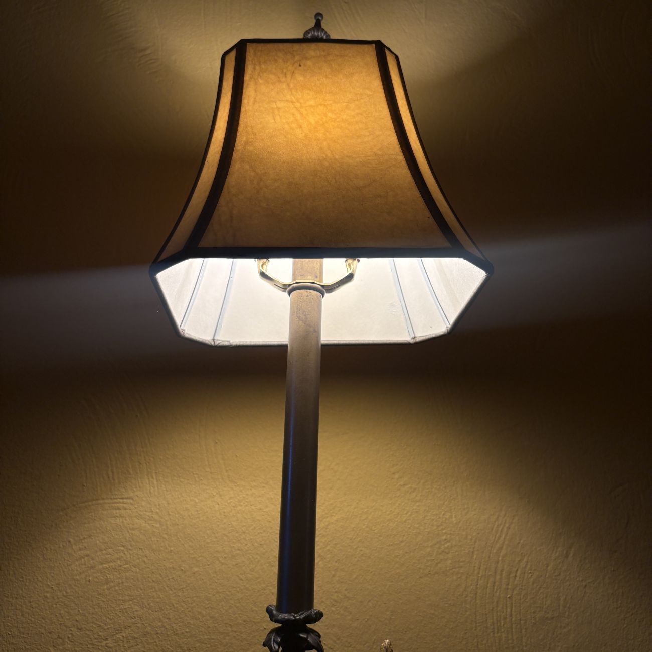 Large Figural Polychrome Metal Blackamoor Table Lamp with Marble Base
