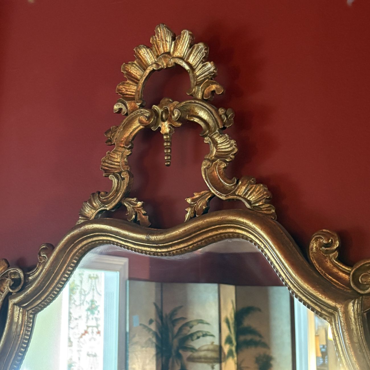 Large Rococo Revival Gilt Framed Wall Mirror