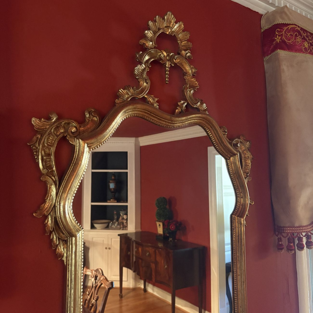 Large Rococo Revival Gilt Framed Wall Mirror