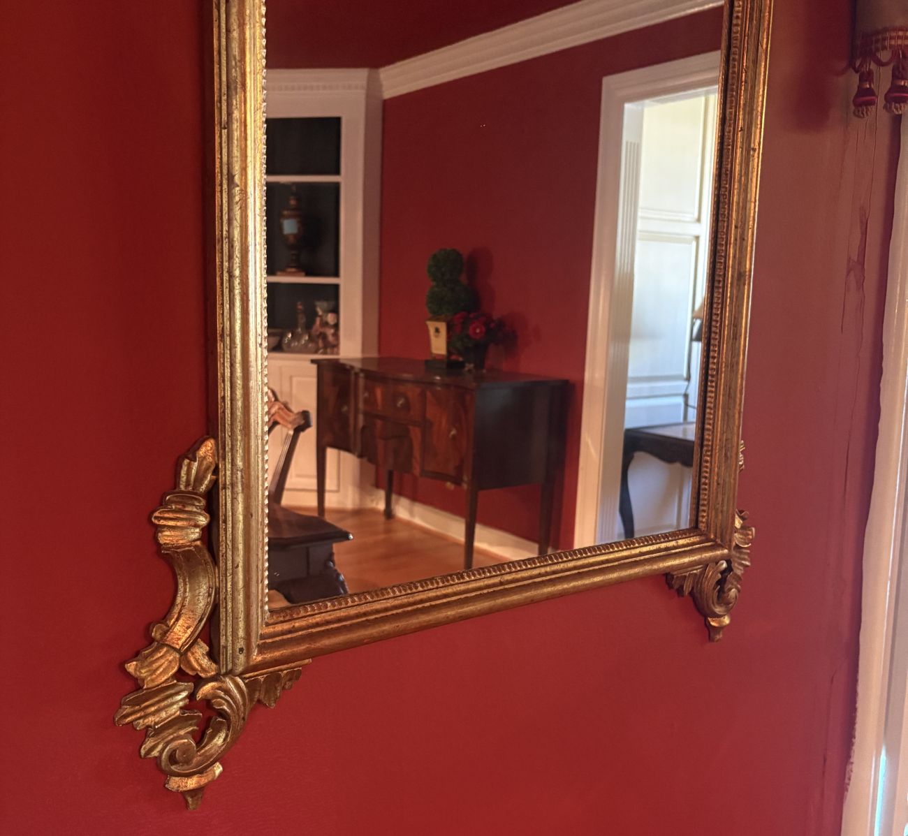 Large Rococo Revival Gilt Framed Wall Mirror