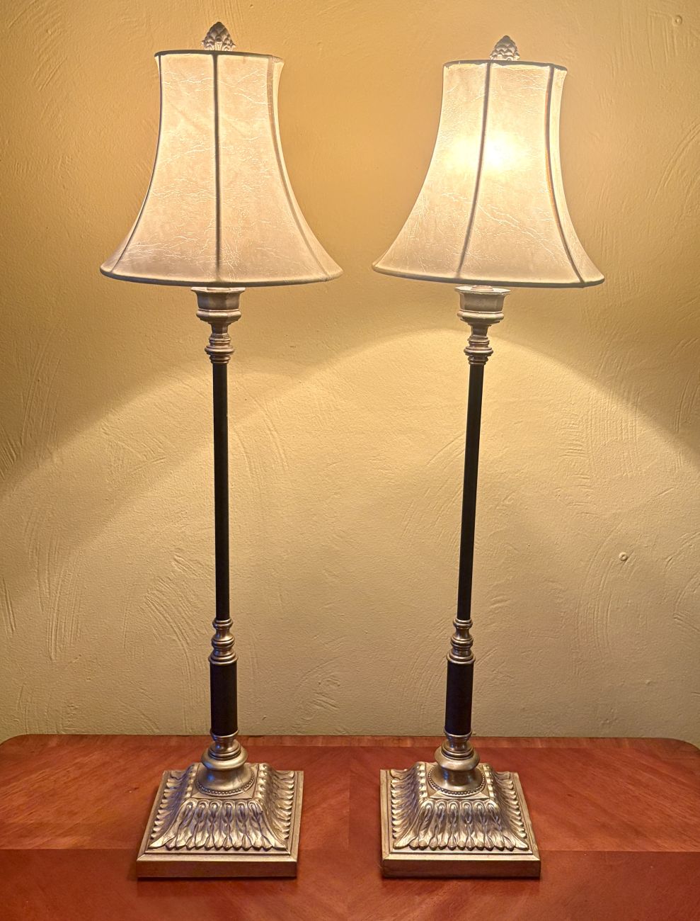 Pair of Tall Buffet Table Lamps in Neo-Classical Style