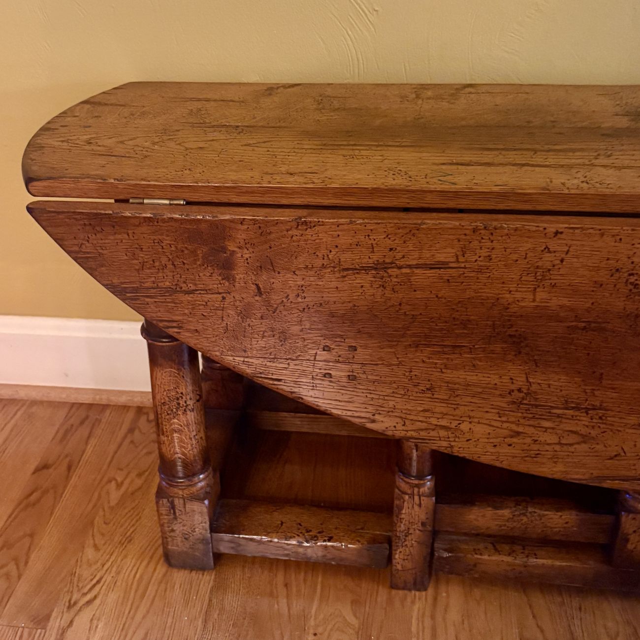 Jacobean Revival Oak Gateleg Drop Leaf Console Table