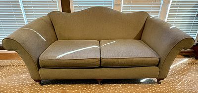 Lee Industries Newton NC Handcrafted Camelback Sofa with Brass Casters. FOR PICK UP OR TRANSPORT 