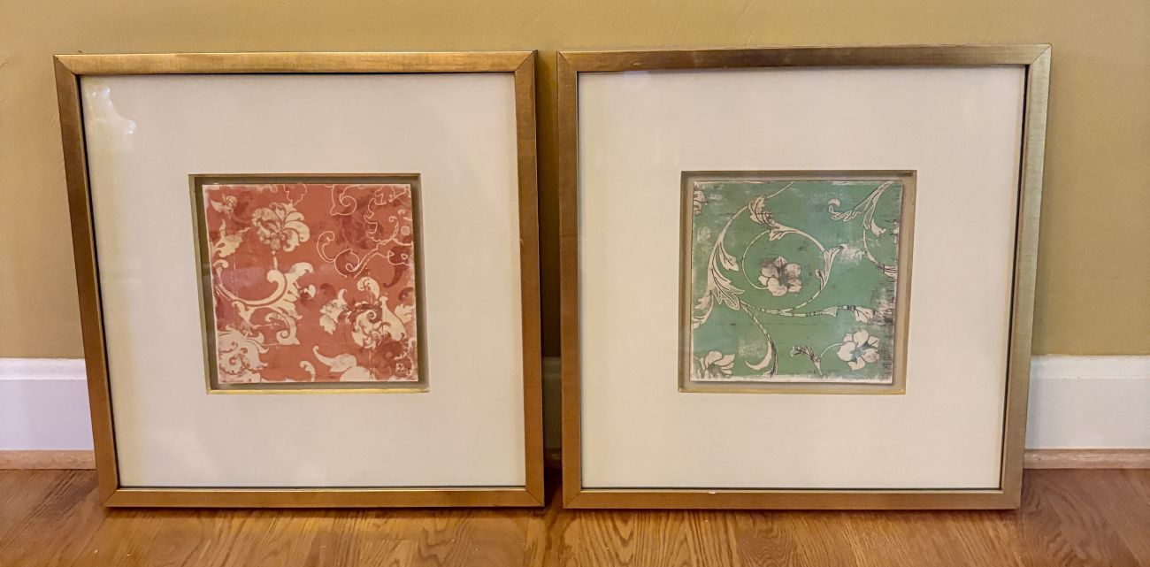 A Pair of John-Richard Chic Pattern VII Framed Shadowbox Prints