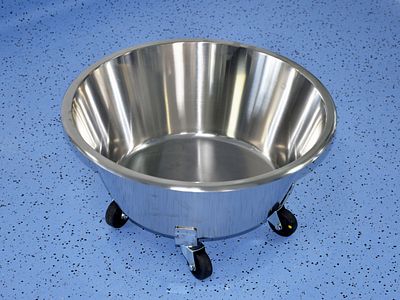 STAINLESS STEEL BUCKET BIN ON WHEELS NEVER ISED. Our Stainless Steel Bucket Bin on Wheels is an 
