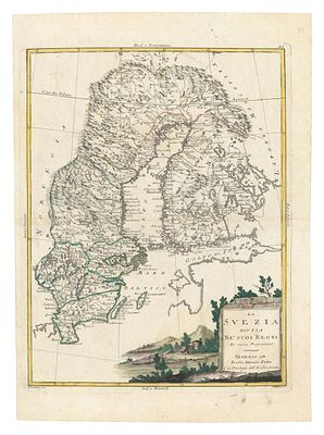 Antonio Zatta - Venice, 1781. - "La Svezia Divisa ne'suoi Regni". Map of Sweden and Finland.