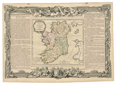 Louis Brion De La Tour, Desnos - Paris, 1766. - "L'Irlande divis&eacute;e Par Provinces Civiles et 